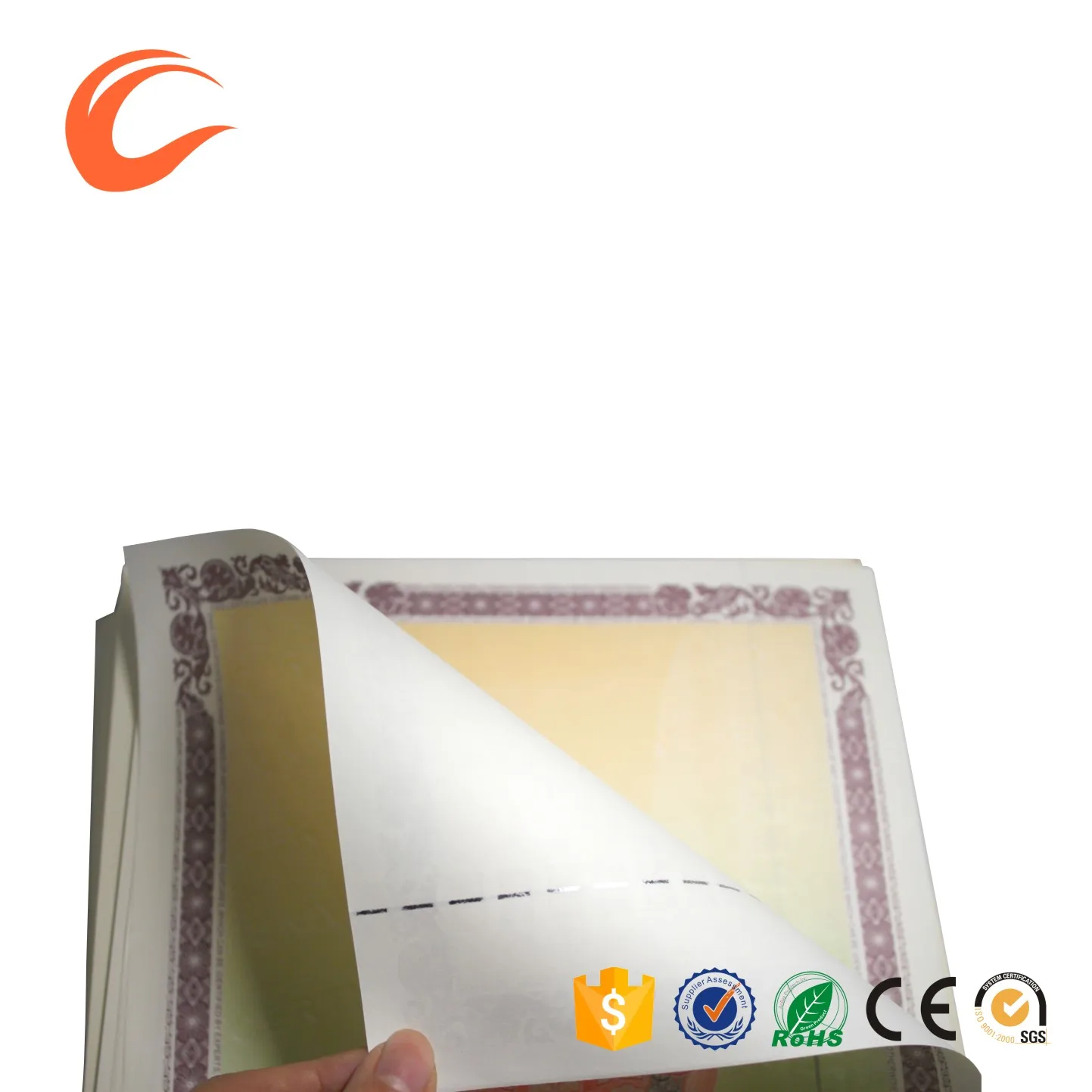high quality security degree certificate printing paper with watermark anti-fake features