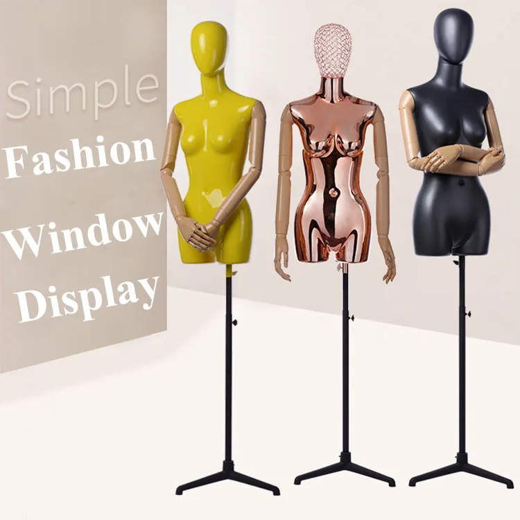 XINJI Factory Supplier Fashion Window Display Silver Chromed Plastic Female Custom Mannequin Body