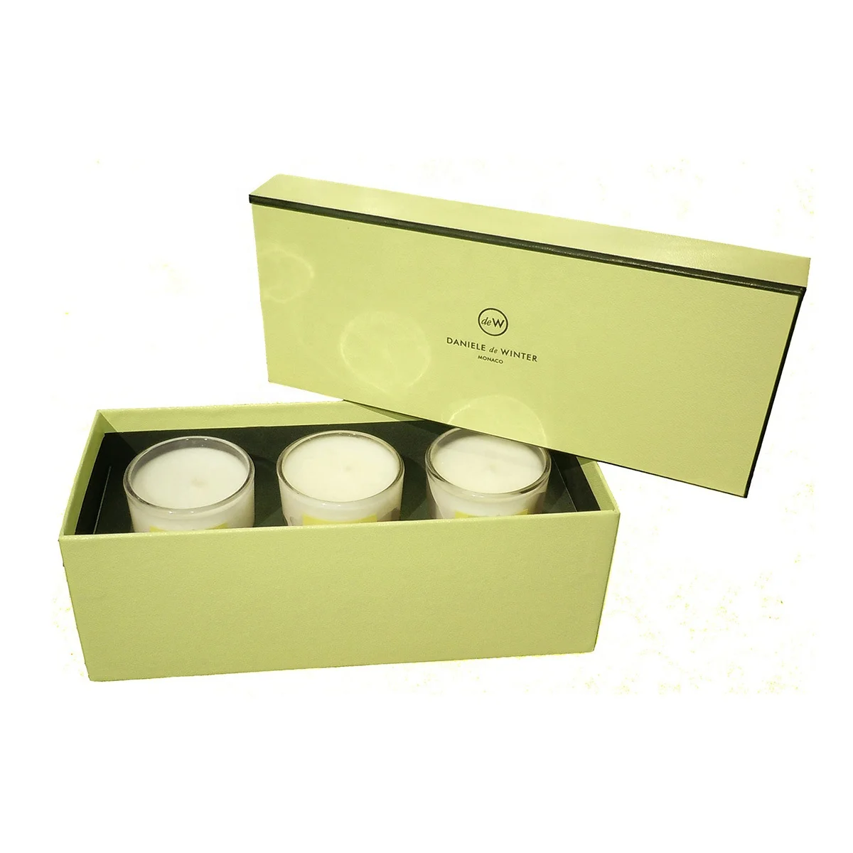 Candle Box with Insert Rigid Paper Custom Luxury Design Small Black Gift Packaging Paperboard Recyclable UV Coating Varnishing