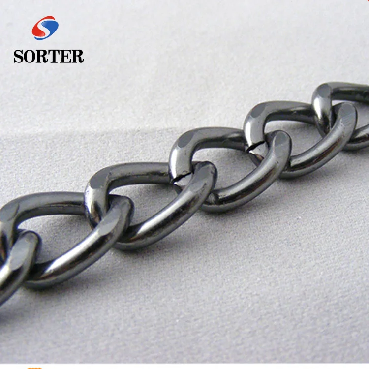 newest aluminum clothing 15 mm curb decorative metal chain