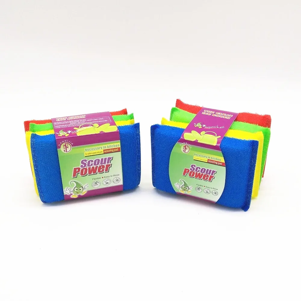 Неабразивные чистящие губки зеленого цвета для мытья посуды