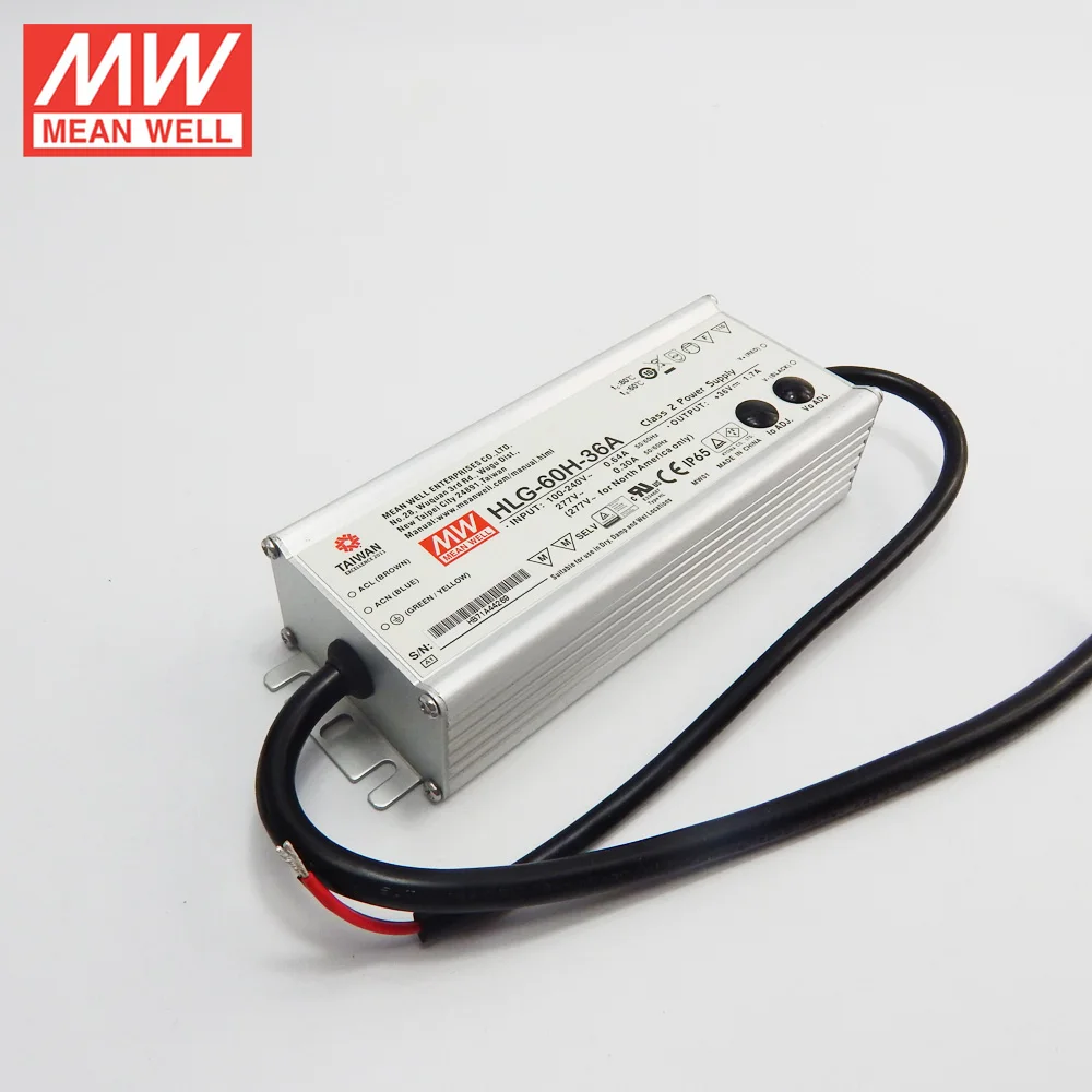 Original MEAN WELL 60W 36v 1.7A led Driver HLG-60H-36A