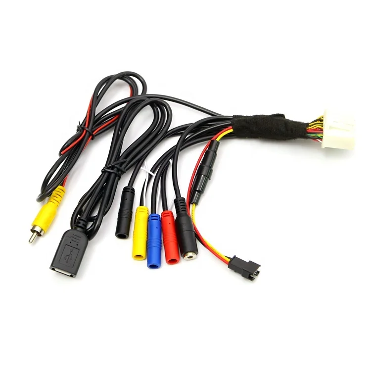 
custom automotive audio/video/camera auto connector cable wire harness 