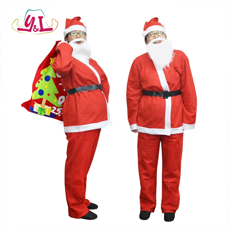 Authentic Quality Felt Material Christmas Santa Claus Costume Suit