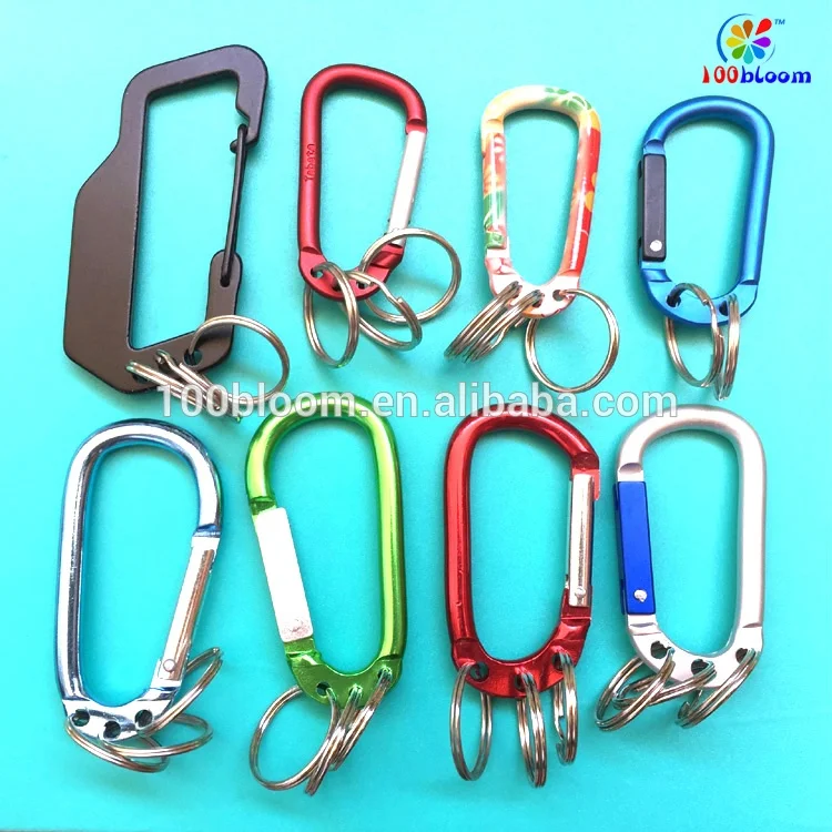 
Factory sell 6cm keychain carabiner with three keyrings 