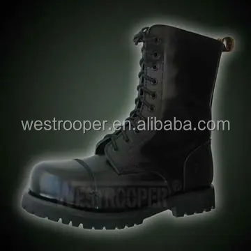 
Leather sole with side zipper comfort cow leather shoes army ranger boots 