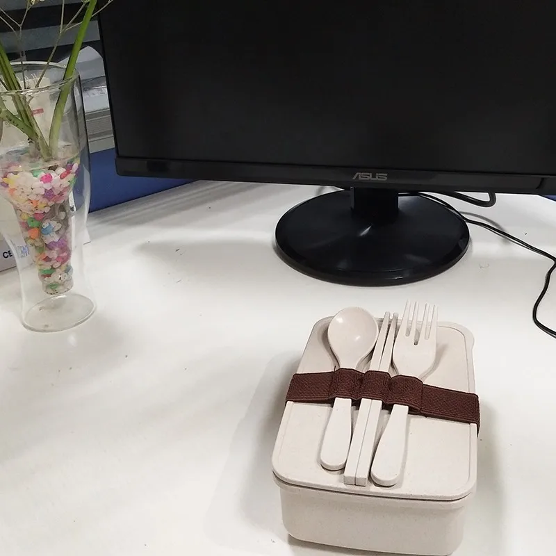 
Wholesale bamboo fiber bento lunch box leakproof 