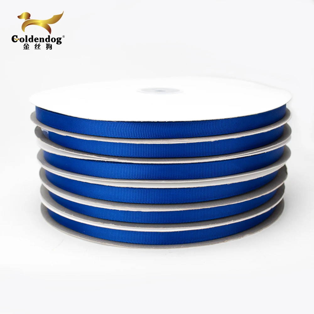 Высококачественная однотонная корсажная лента из полиэстера 3/8 дюйма, голубого цвета, 100 ярдов