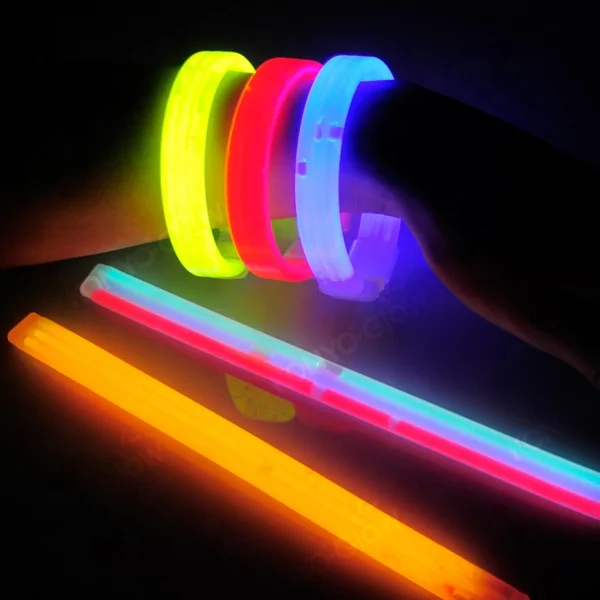 Custom Logo Party Concert Bar Flashing Bracelet Glow Stick Transparent Fluorescent Bracelet Printed Glow In Dark Wristband