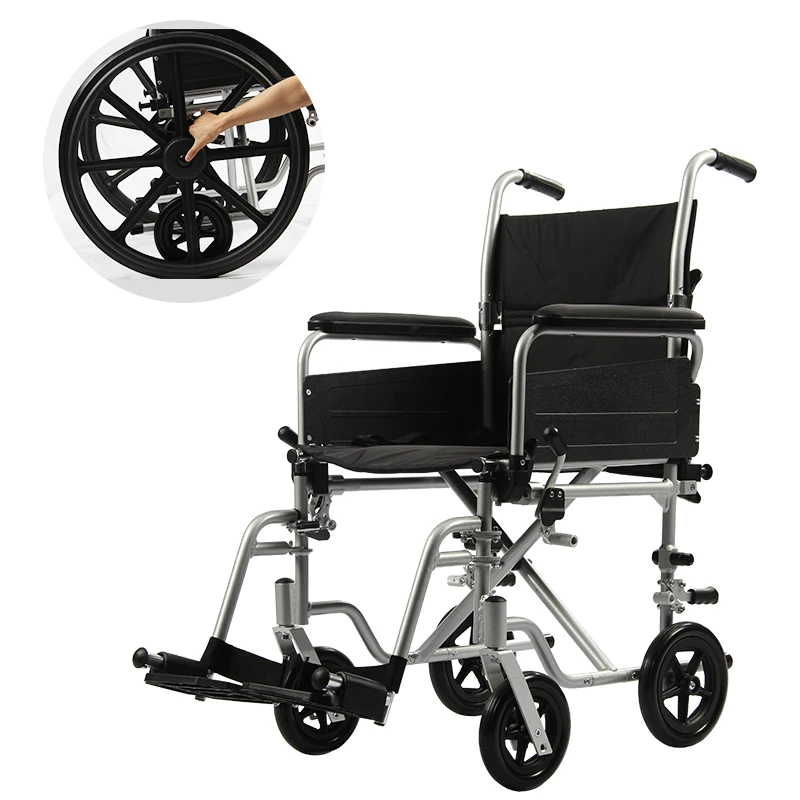 6 wheel detachable lightweight portable folding aluminum alloy wheelchair bariatric wheelchair with disabilities