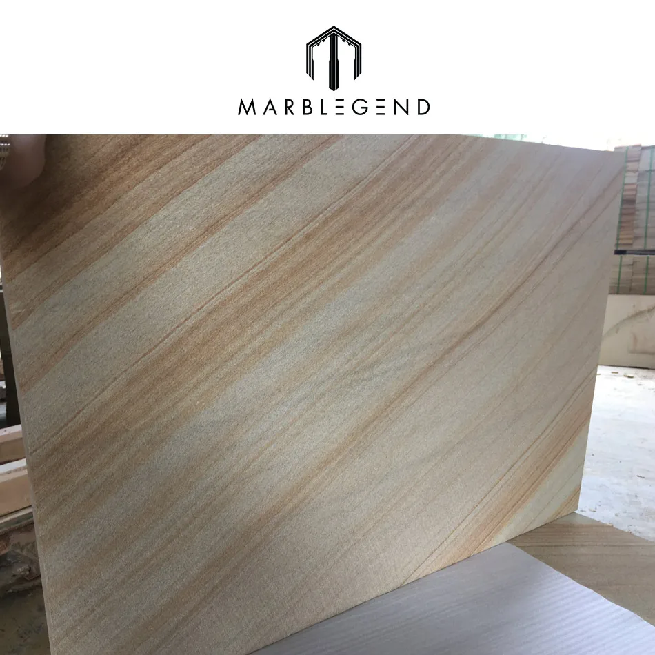 
wholesale Natural exterior wall tiles wood vein sandstone cladding for Project 