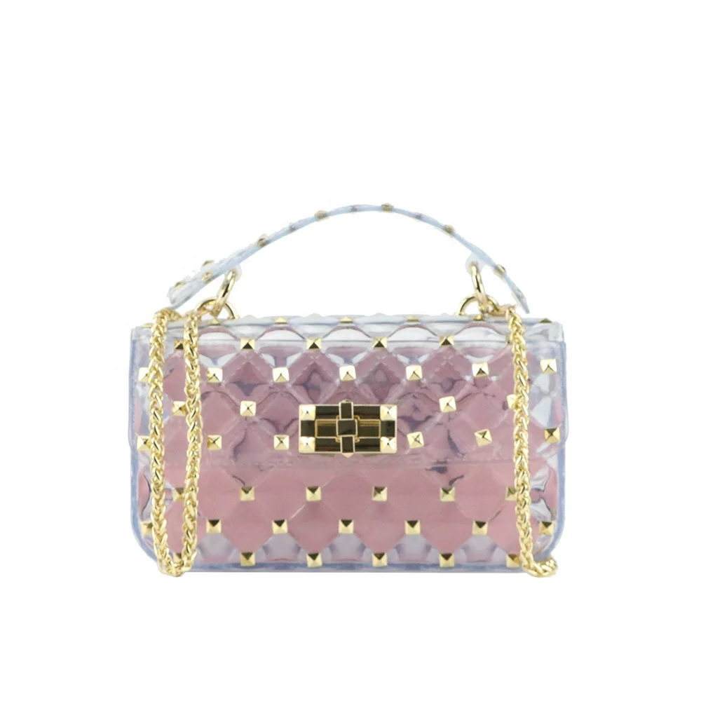 Hot selling ladies trendy colorful jelly transparent crossbody shoulder sling tote bags silicone candy women beach handbags