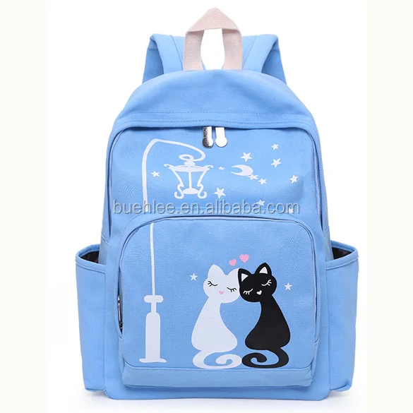 China factory Custom multicolor laptop school canvas backpack girls simple school bag korean school bags for girls