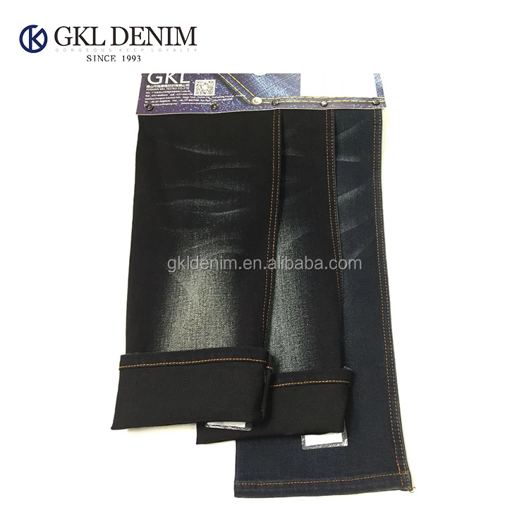 GL6719-2 China Factory Wholesale Checked Denim Material Korean Black Abaya Fabric