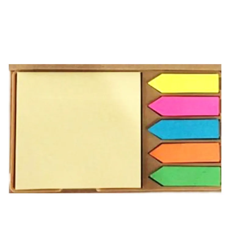 Eco Friendly Craft Paper Sticky Notes Custom Logo Printed Label Sticker Memo Note Pad With Pen