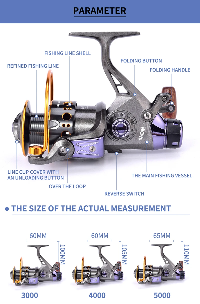 Lureking In Stock Durable 3000 6000 Series Catfish Jigging Pesca Reel