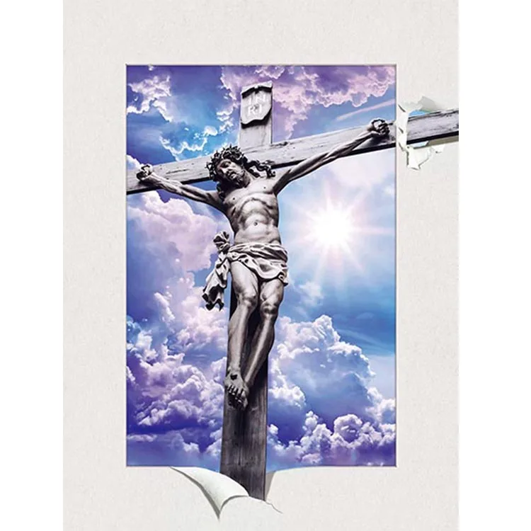 Лидер продаж, 3D-обои с изображением Иисуса, Марии и Креста, 5D, для украшения дома