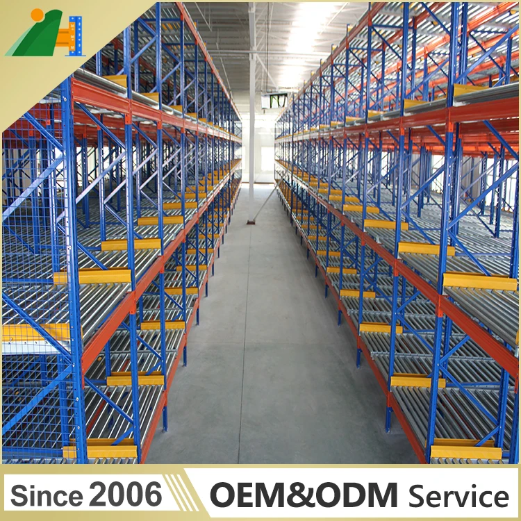 Китайский поставщик тяжести поддон движимого потока шельфа системы тяжелых ролик стеллажи