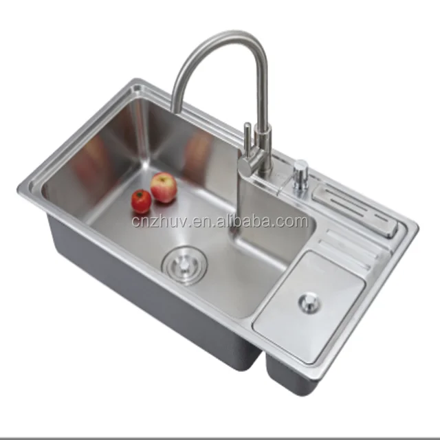 High Quality Undermount Kitchen 304 Multifunction Stainless Steel Sink with Trash Bin