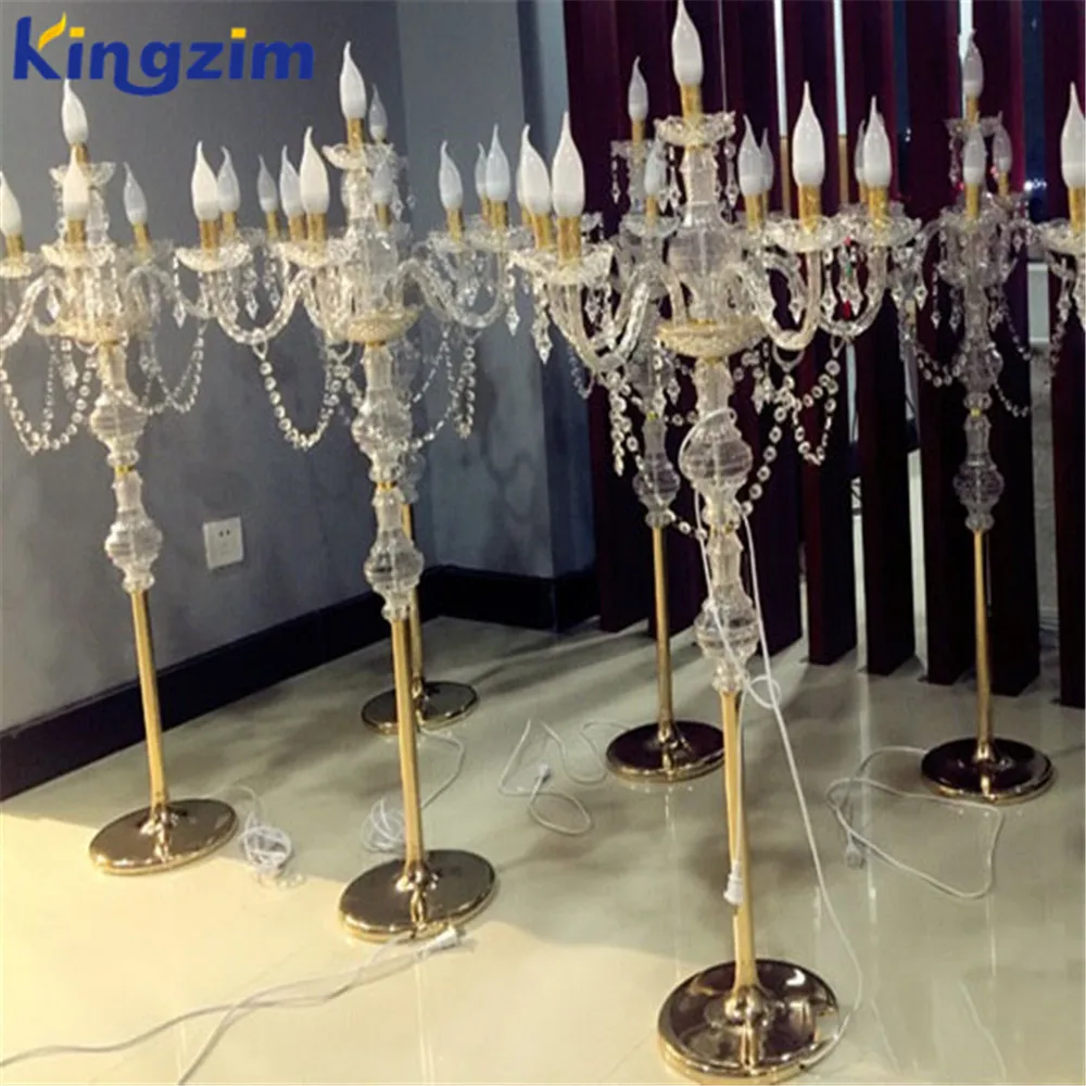 Wedding decoration artistic candelabra lighting crystal floor standing lamp