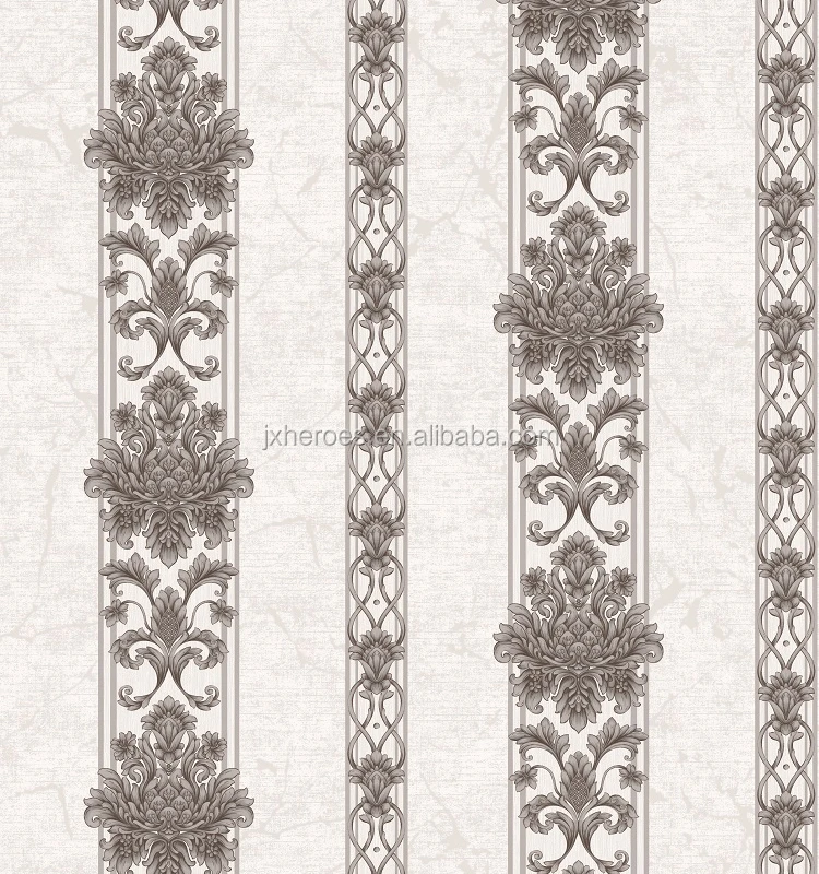 Beautiful Small Euro Flower Vertical Stripe German Wallpaper for Hotel and Bedroom