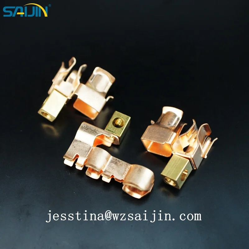 Copper Phosphor earth terminal brass block assembly for Multi functional socket