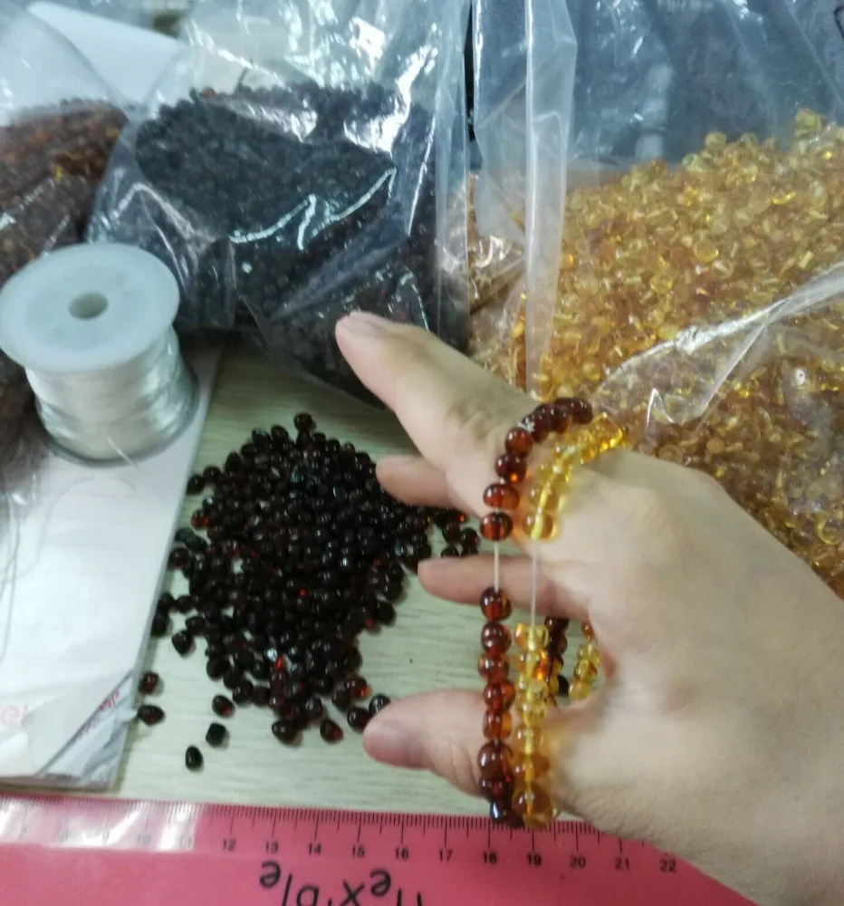 8 Optional 18cm Natural Amber Stones Adult Baroque Genuine Raw Baltic Amber Wholesale Stretch Beaded Bracelet