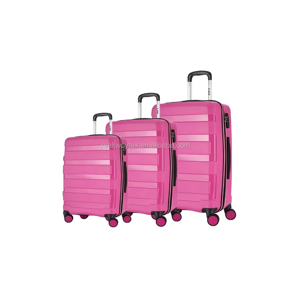 China Luggage Factory Supply 3 Piece PP Spinner Wheel Super Light Hard Case Hand City Trends Travel Trolley Luggage Set