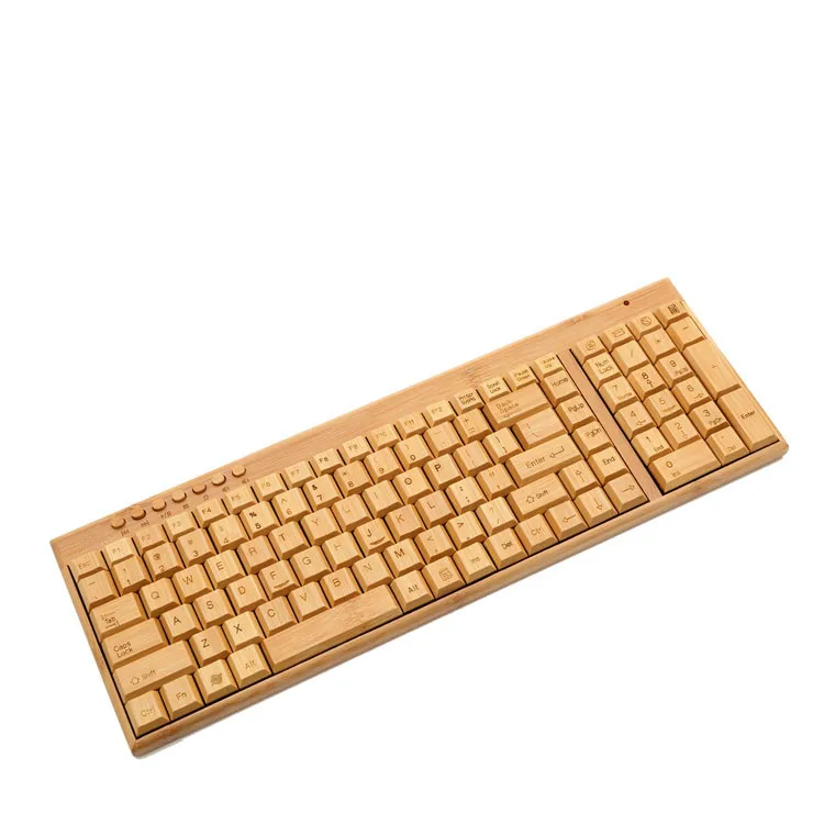 2018 Новая беспроводная клавиатура и мышь из натурального бамбука 2,4 ГГц