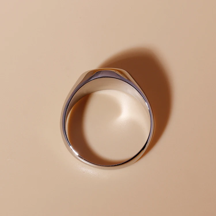 Custom Jewelry Round Stainless Steel Ring Blank Engraved Sign Simple Rings For Men