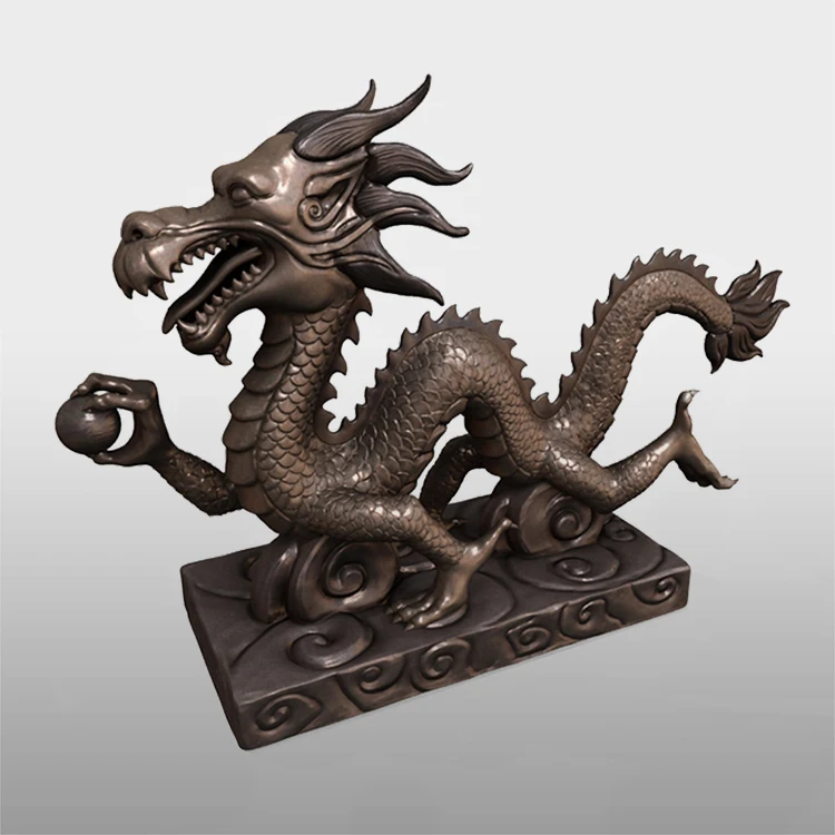 Outdoor garden metal bronze dragon sculpture for sale