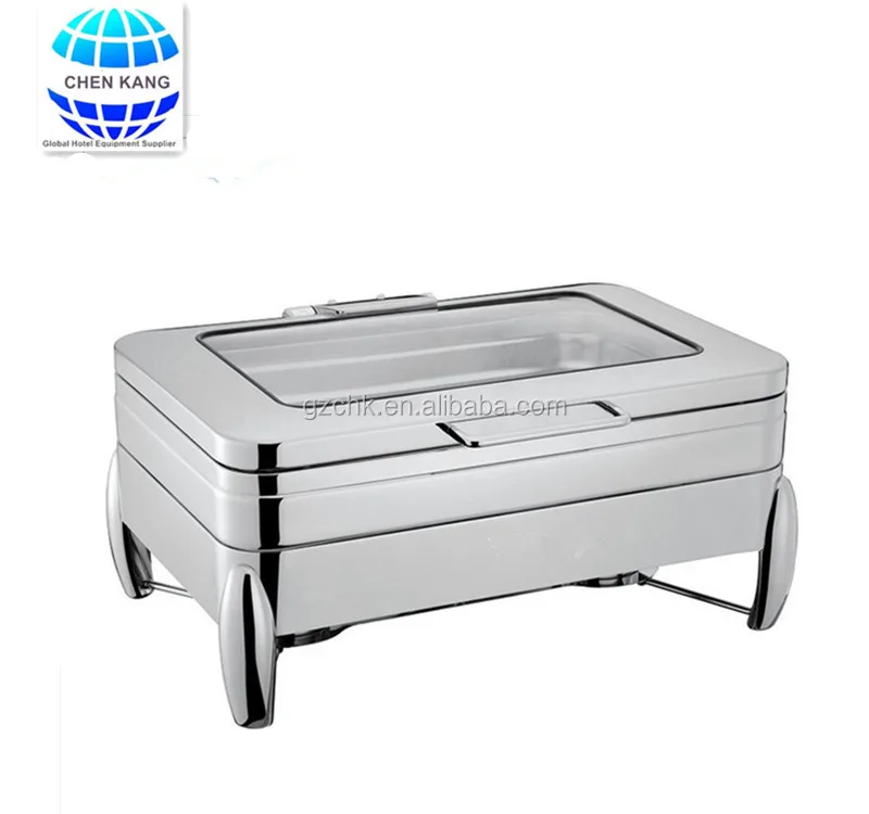 Catering equipment induction chafing dish with hydraulic hinge 9L