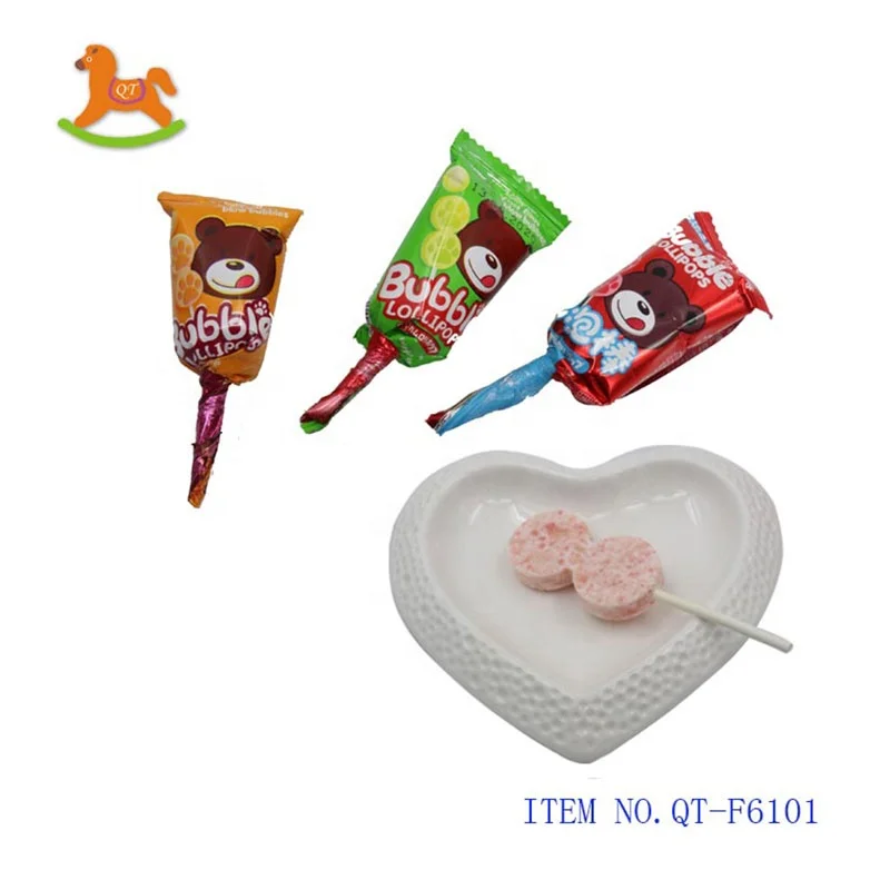 New product hot sale wholesale Colorful fruit flavored lollipop bubble gum candy