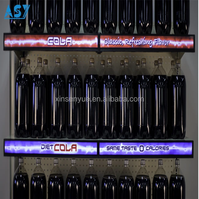 Whiskey display shelf rack electronic digital supermarket video shelf talker