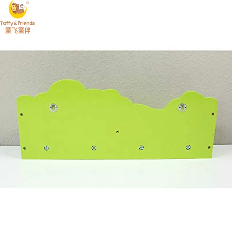 Toffy & Friends Wooden kids wall coat rack cloth hanger in animal design