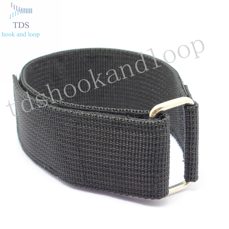 China wholesale hook and loop  adjustable strap fasteners with buckle can be print logo