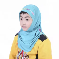Cute little girls hijab with lovely flower Kids Easy-wear hijab