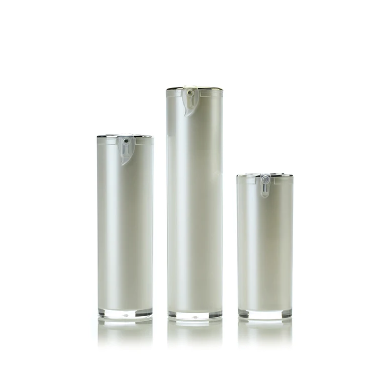 
Жемчужная белая круглая/цилиндрическая Роскошная Косметическая безвоздушная бутылка для сыворотки, ухода за кожей, красота с замком WSZ-A 15/30/50 мл 