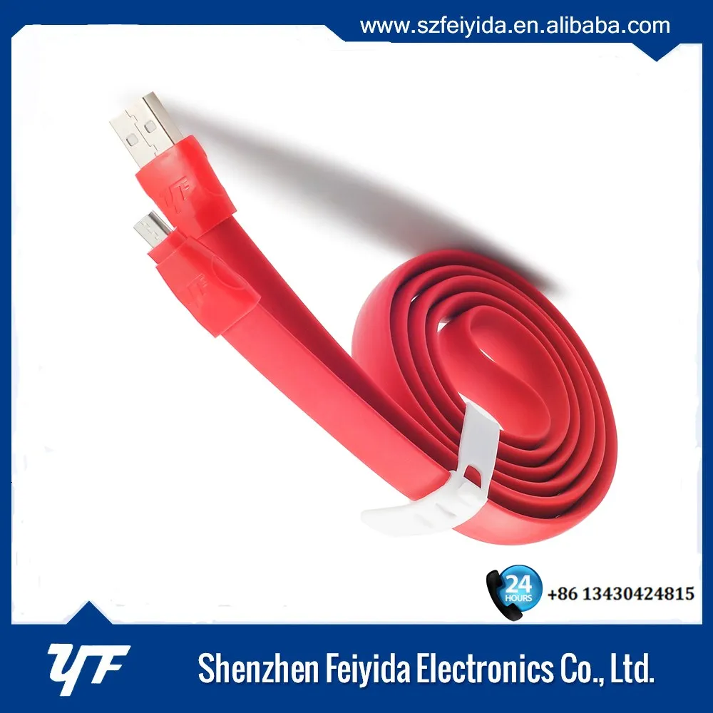 Оптовая красочные micro usb-кабель, плоским android для samsung