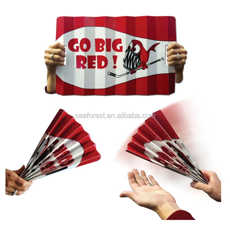 Cheap Custom Folding Football Fans Cheering Hand Paper Fan Clapper