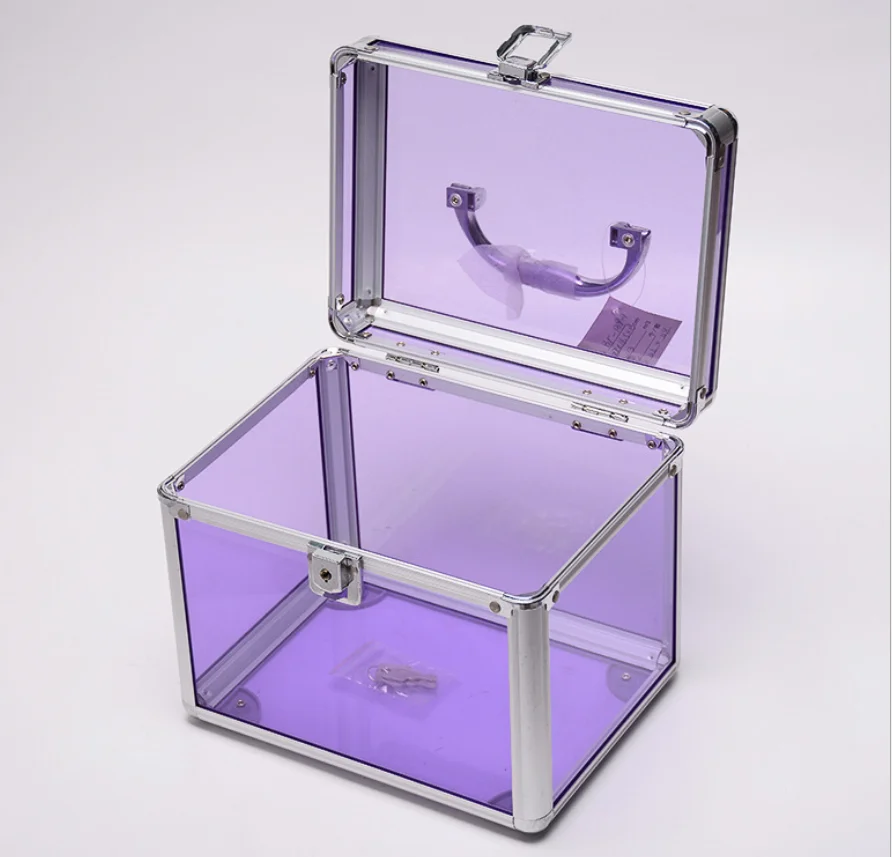 OEM portable Hard transparent custom Acrylic storage  tool display plastic case/hard flight train case