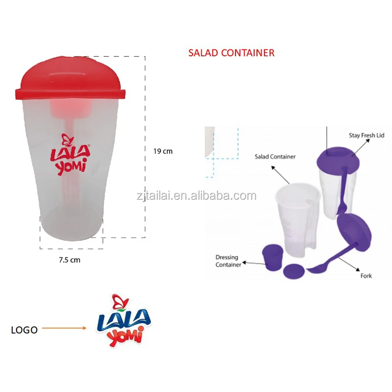 Снэк-to go Пикник Чаша для салата портативный чаша для салата с вилкой