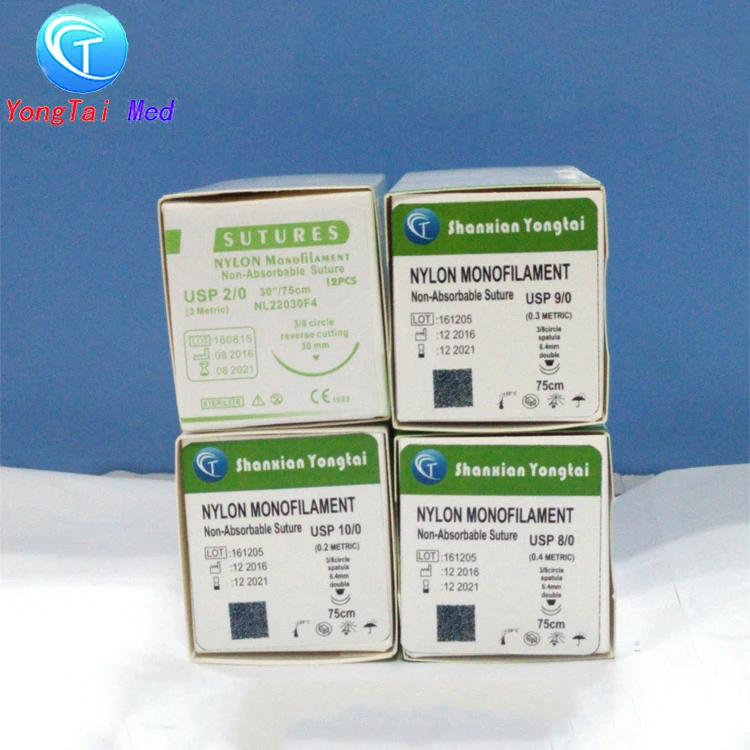Manufacture price medical nonabsorbable 10-0 nylon suture