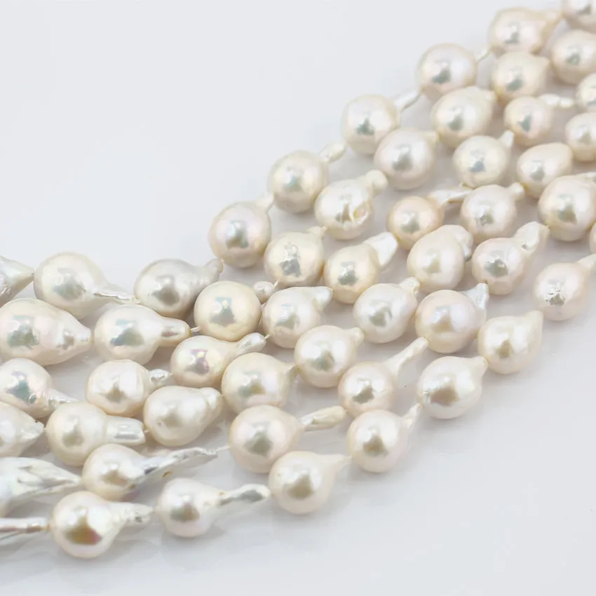 13-15mm 3A grade large big size natural genuine real freshwater fireball baroque pearls