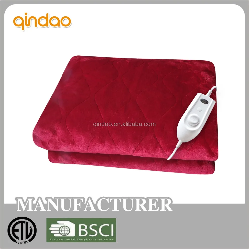 ETL/BSCI/SEDEX Approval  Washable Electric Over Blanket/Heated Throw with timer