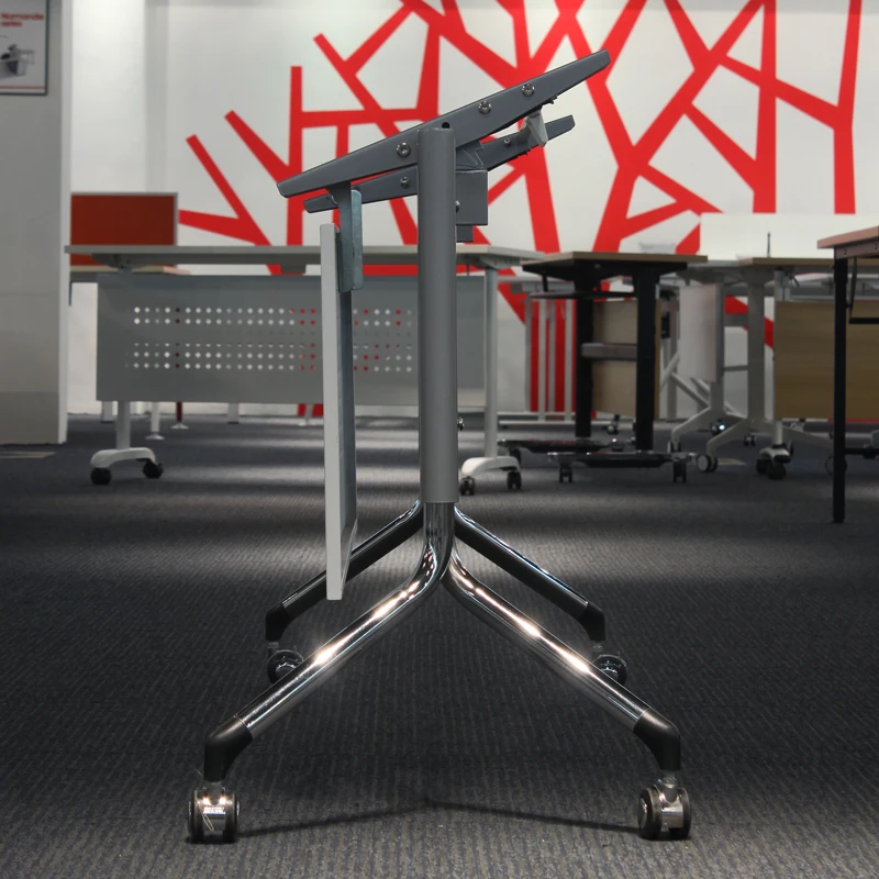 Factory Direct Sale Melamine Mental Base Table Furniture Leg Steel for Table Modern with Wheel Training Folding Desk