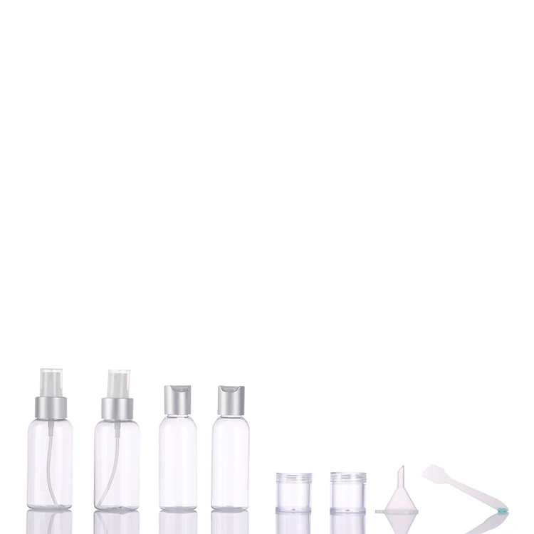 Plastic PET airline cosmetic packaging bottle kit travel for women