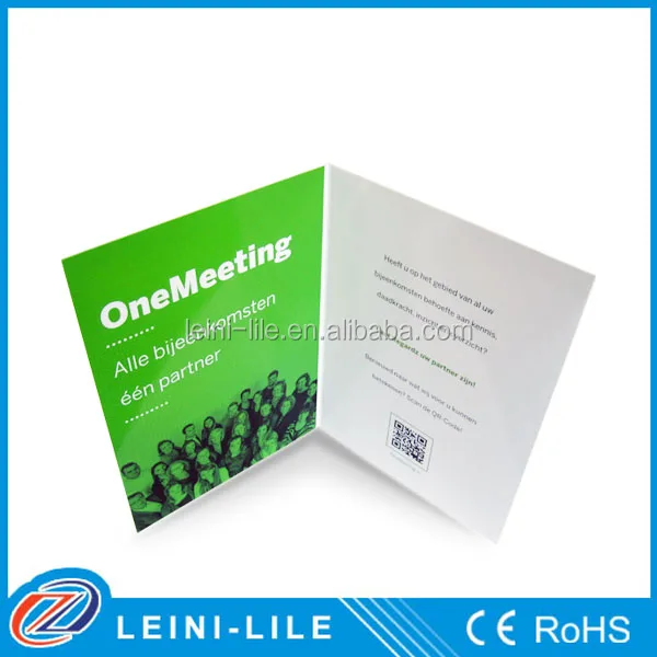 Складная поздравительная открытка с печатной печатью на заказ со звуковым модулем для прослушивания музыки и голосовых сообщений рекламная