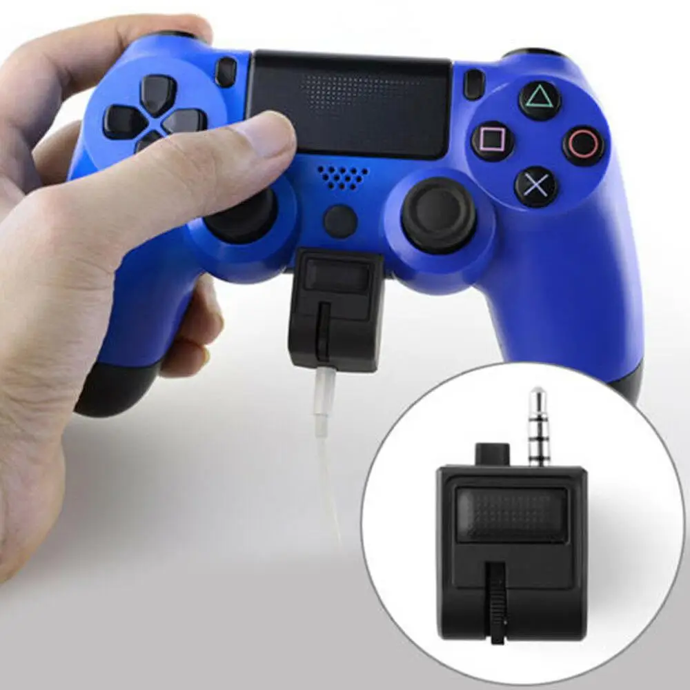 Headphone Adapter For PS4 Controller 3.5mm Audio Jack Headset Adapter With Mic Volume Control