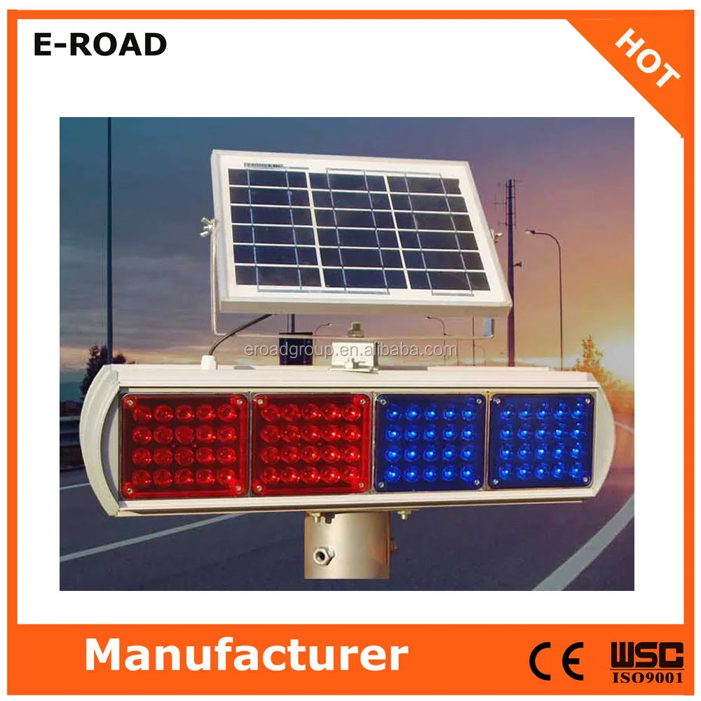 
Solar Power LED Flashing Traffic Warning Light 